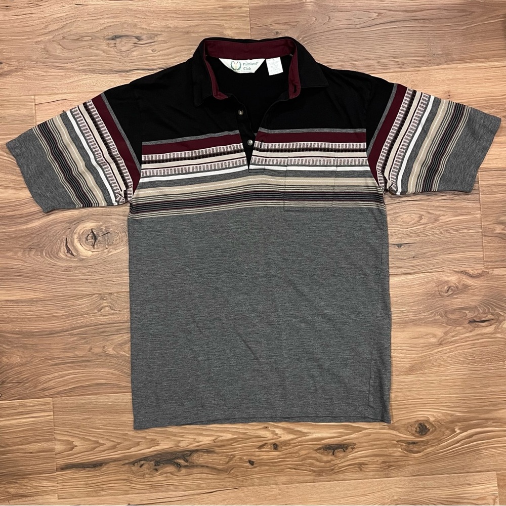 Vintage Palmland Club XL Multicolor Short Sleeve Golf Polo